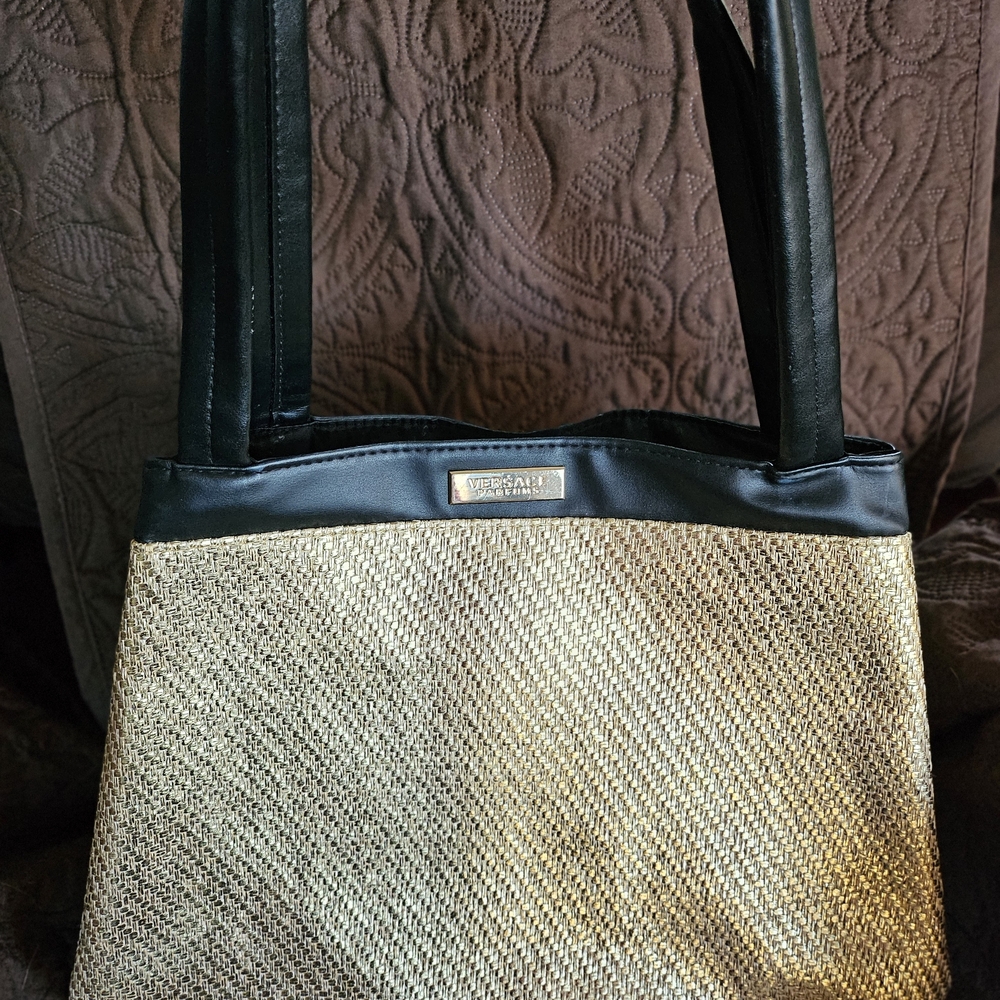 Versace Gold and Black Women's Perfume Bag